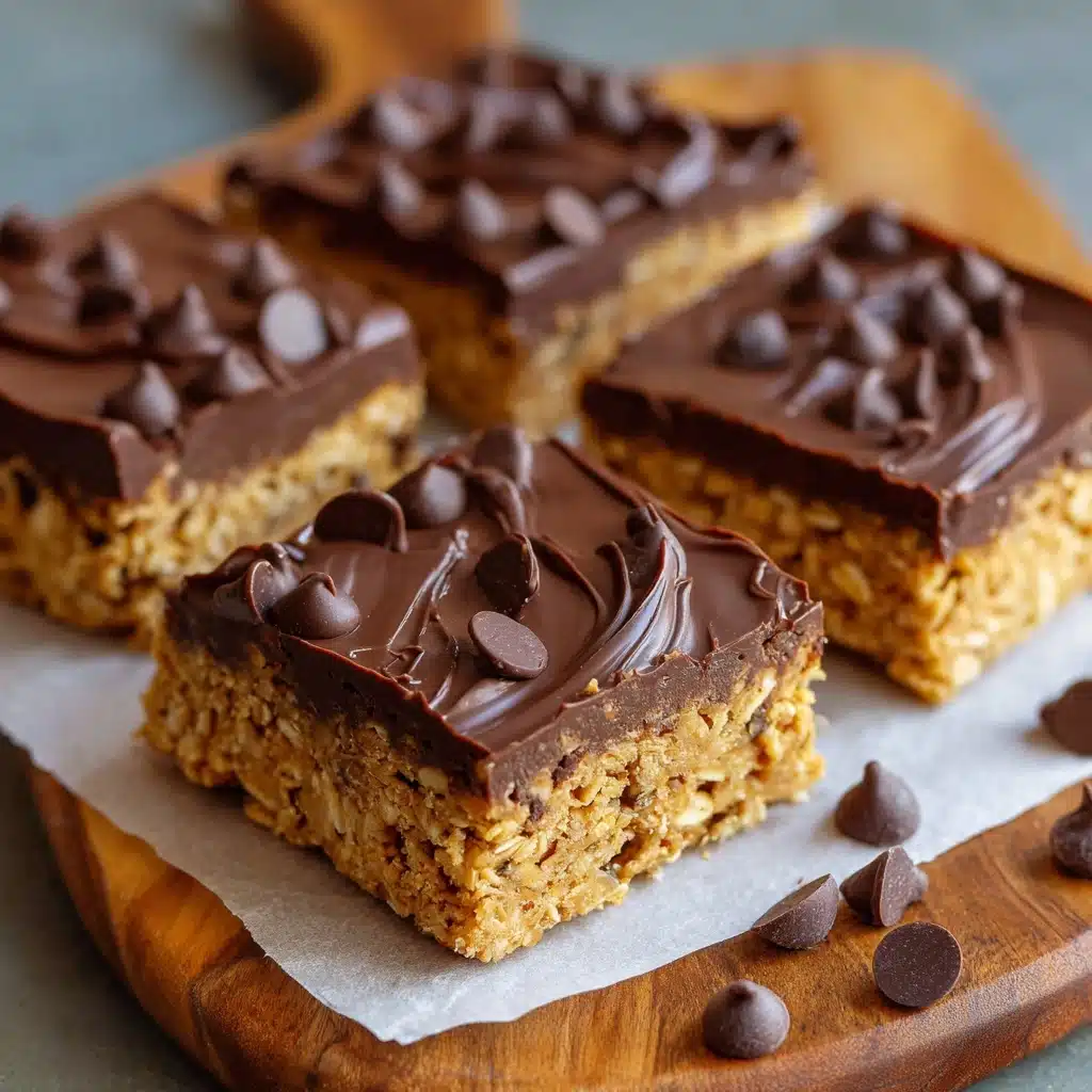No-Bake Chocolate Oatmeal Cookie Bars Recipe - Recipe Image
