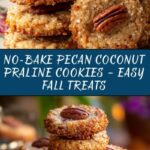 No-Bake Pecan Coconut Praline Cookies Recipe