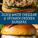 White Cheddar and Spinach Chicken Burgers Recipe