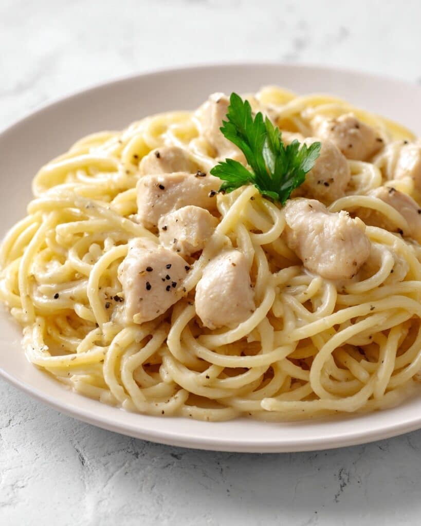Creamy Crockpot Chicken Spaghetti Recipe