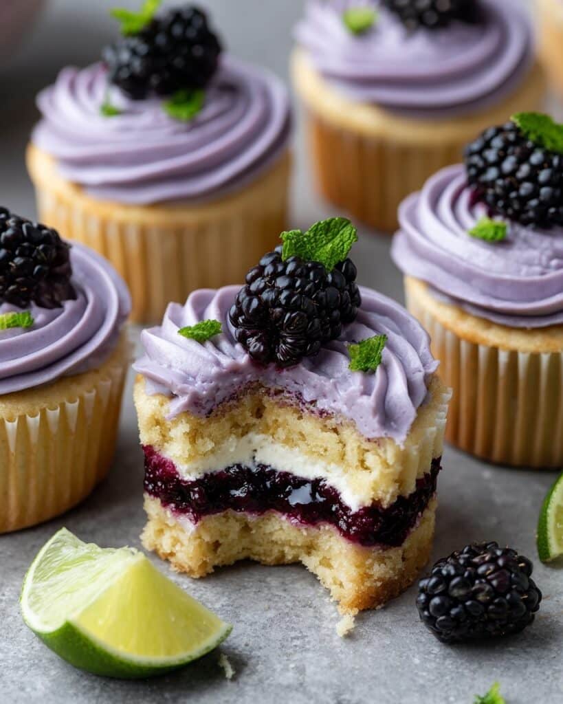 Decadent Blackberry Lime Cheesecake Cupcakes Recipe