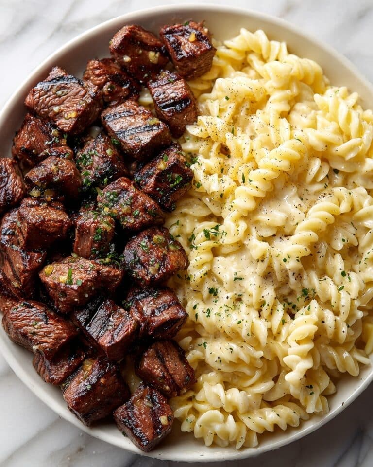 Garlic Butter Steak Bites & Cheesy Alfredo Twists! Recipe