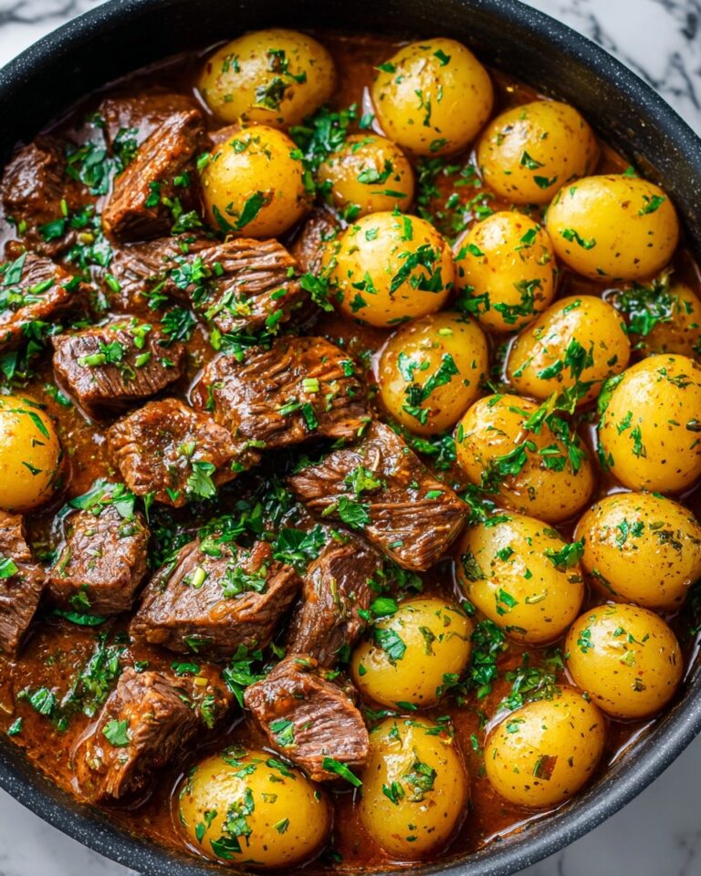 Slow Cooker Garlic Butter Beef Bites & Potatoes Recipe