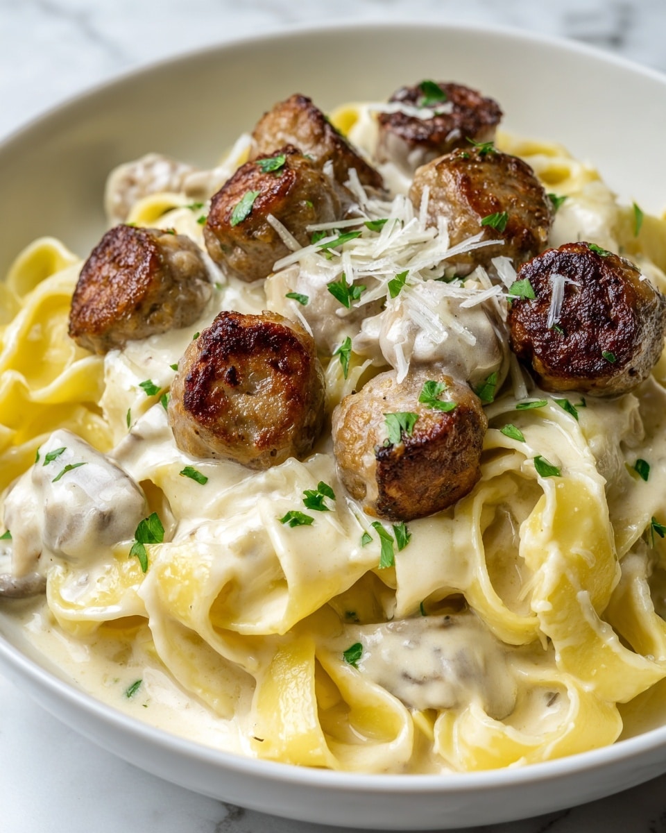 One-Pot Creamy Beef and Garlic Butter Pasta Recipe - Recipe Image