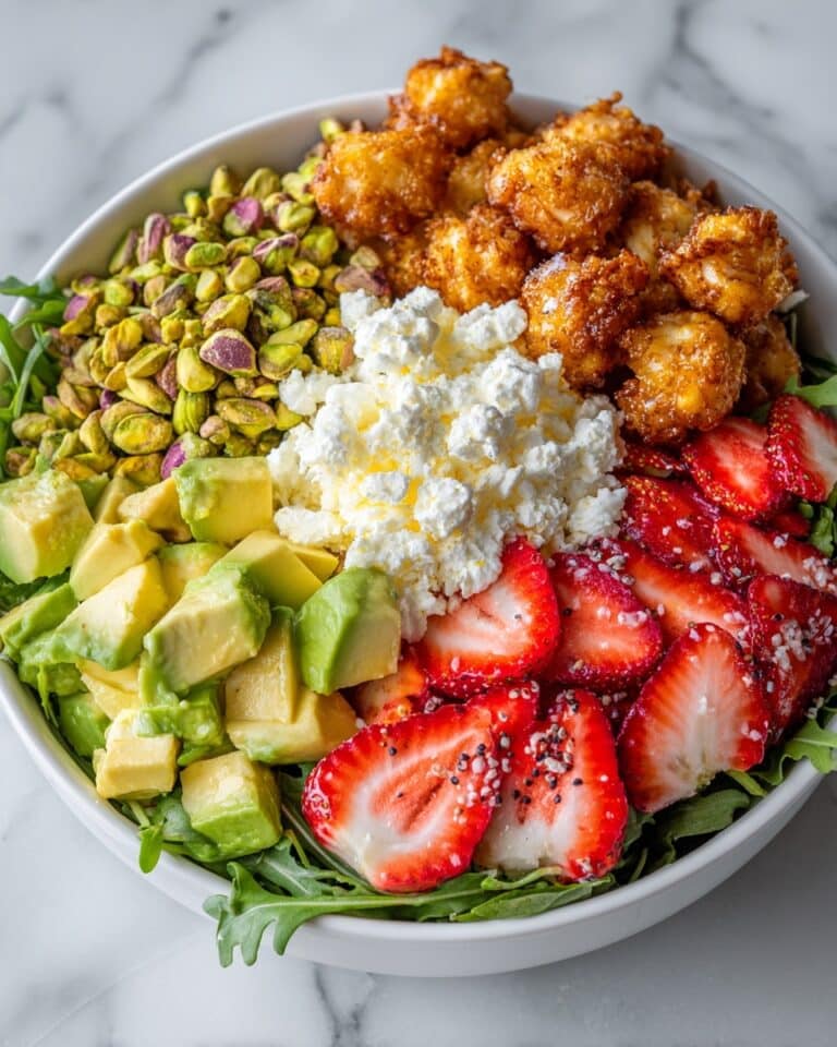 Strawberry Crunch Salad with Caramelized Almonds and Champagne Vinaigrette Recipe