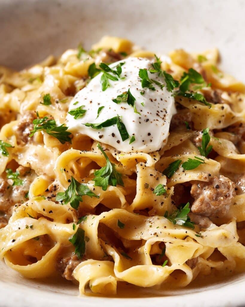 Sour Cream Beef Noodle Casserole Recipe