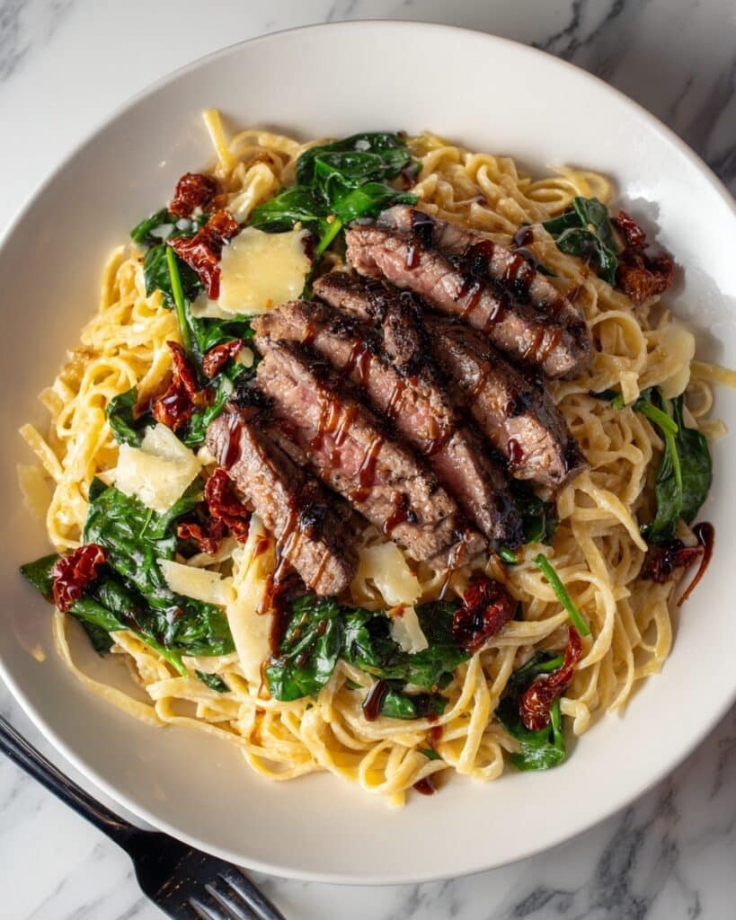 Creamy Gorgonzola Steak Pasta Recipe