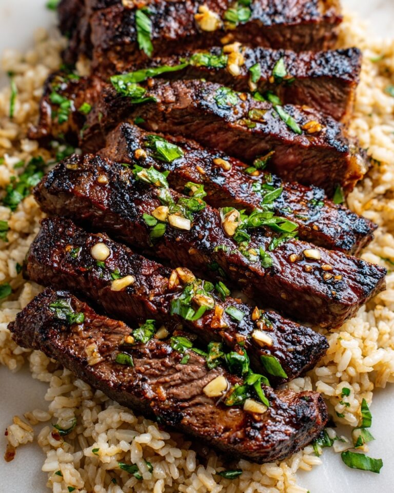 Honey Garlic Butter Steak and Rice Skillet Recipe
