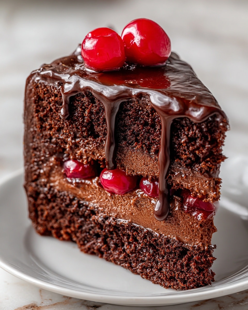 Decadent Black Forest Cheesecake Cake Recipe - Recipe Image