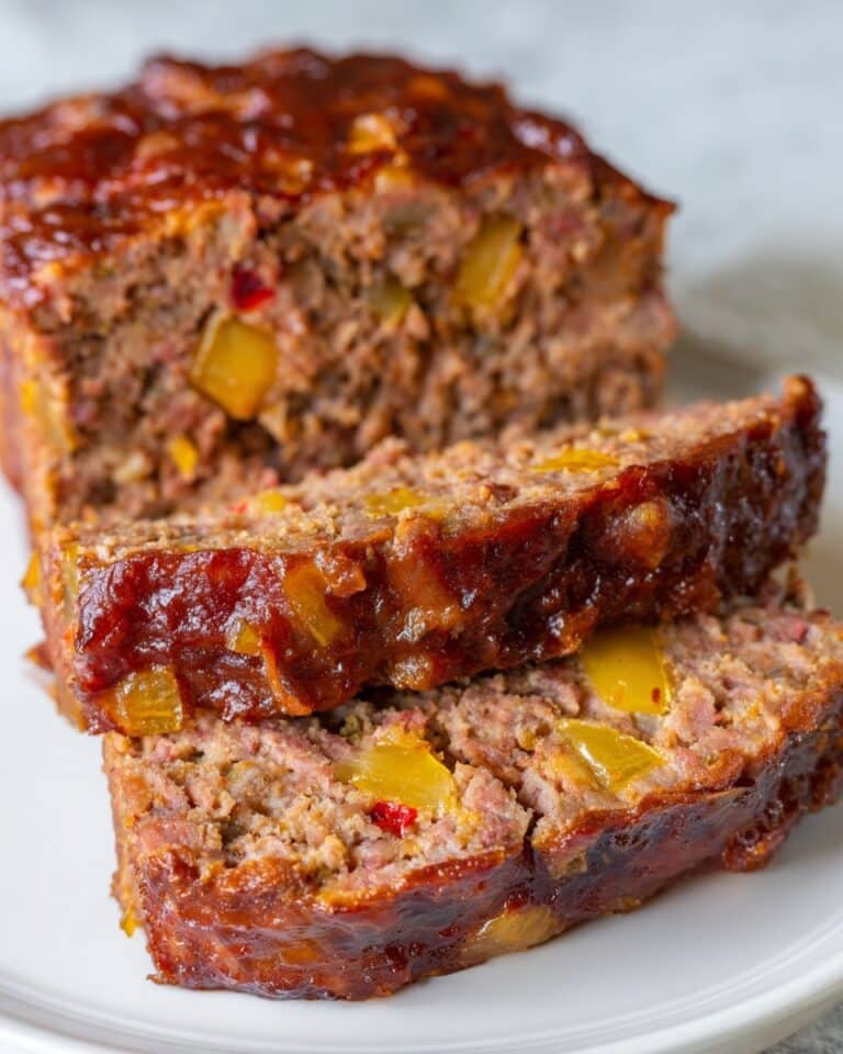 Stuffing Meatloaf with Tangy Glaze Recipe