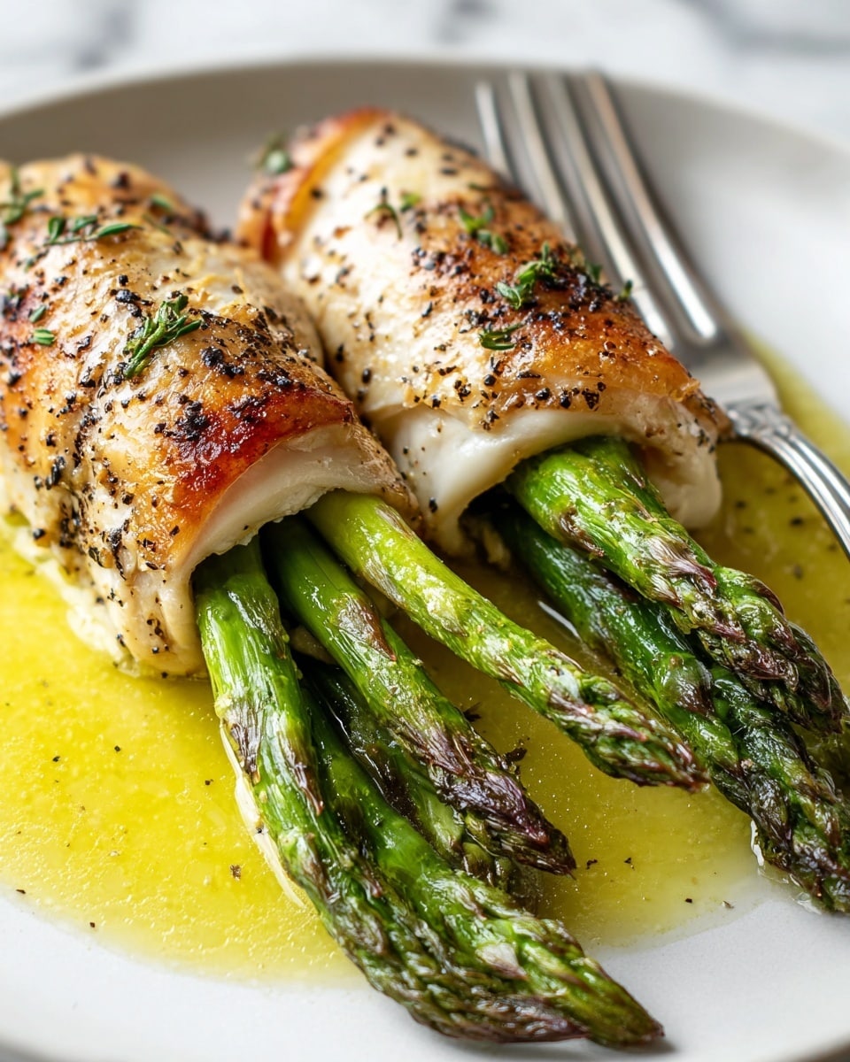 Asparagus Stuffed Chicken with Creamy Spinach Dip Recipe - Recipe Image