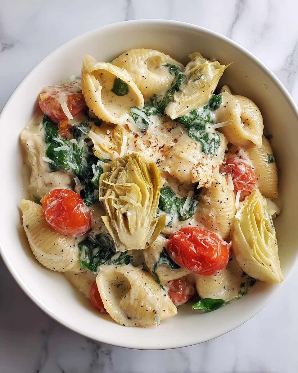 Artichoke & Spinach Pasta Salad Recipe - Recipe Image