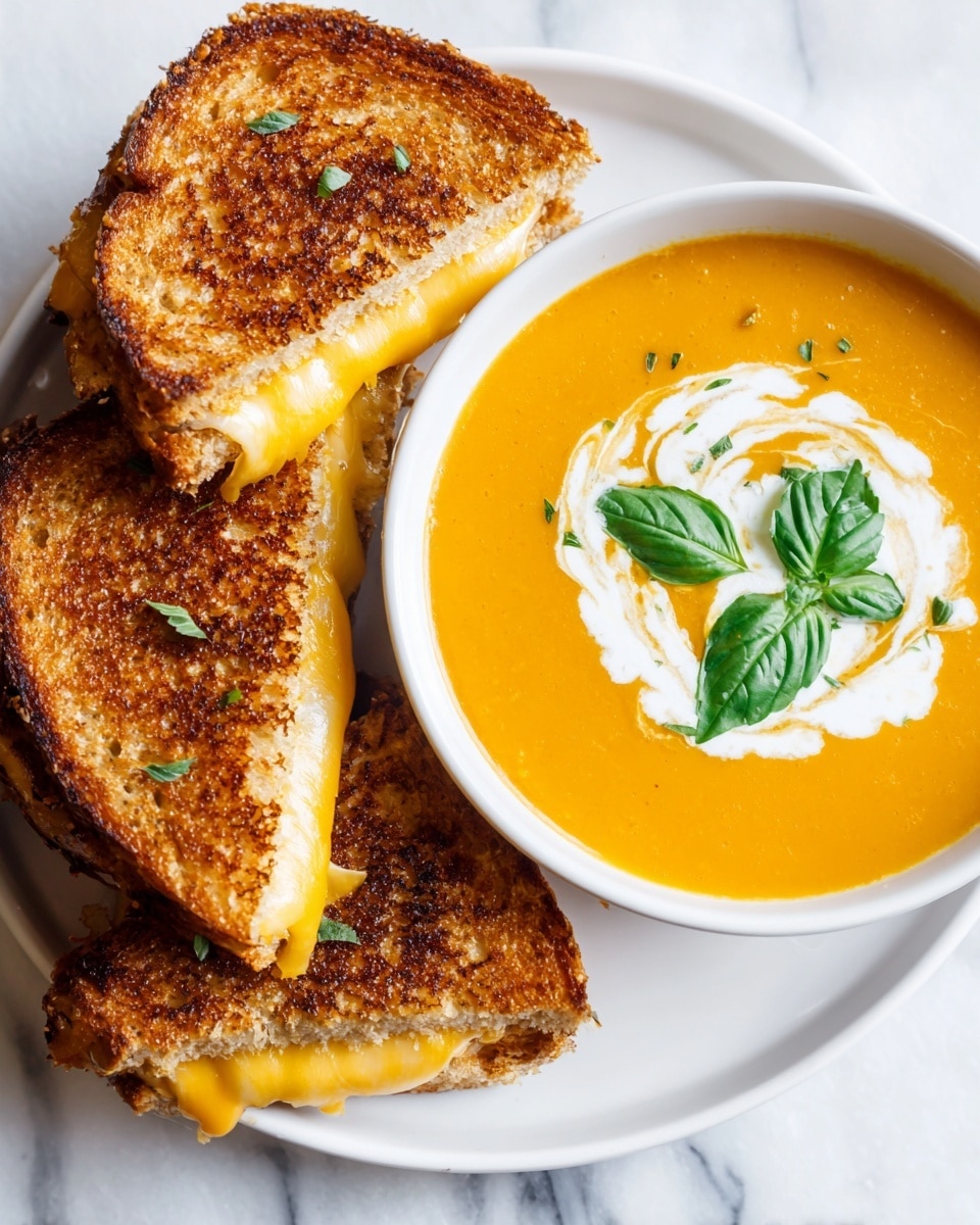 Easy Tomato Soup with Grilled Cheese Recipe - Recipe Image