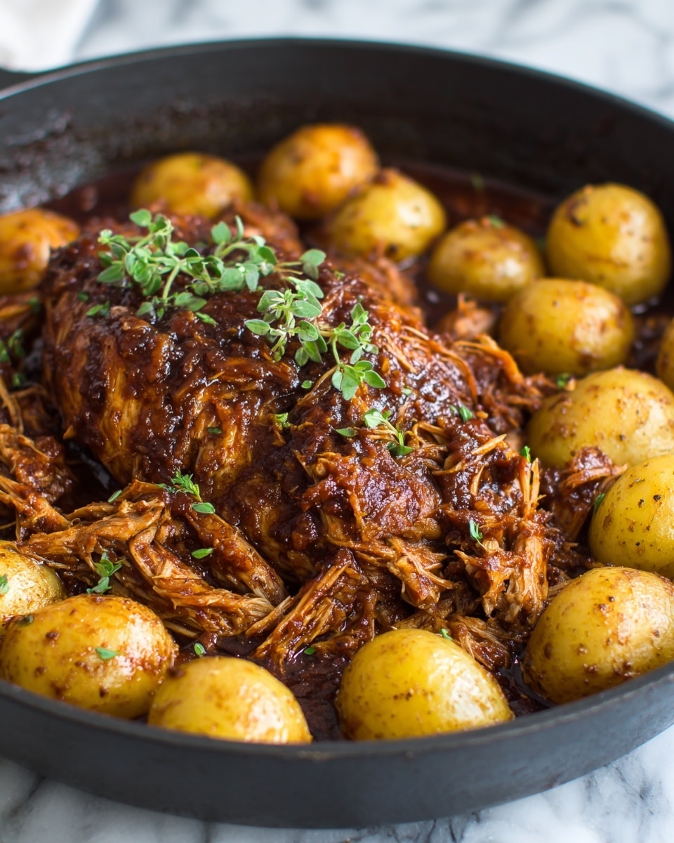 Dutch Oven Pulled Chicken Recipe - Recipe Image
