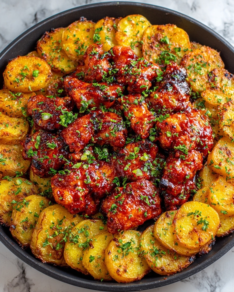 Finger-Lickin' Good Chicken Wings with Crispy Potatoes Recipe - Recipe Image