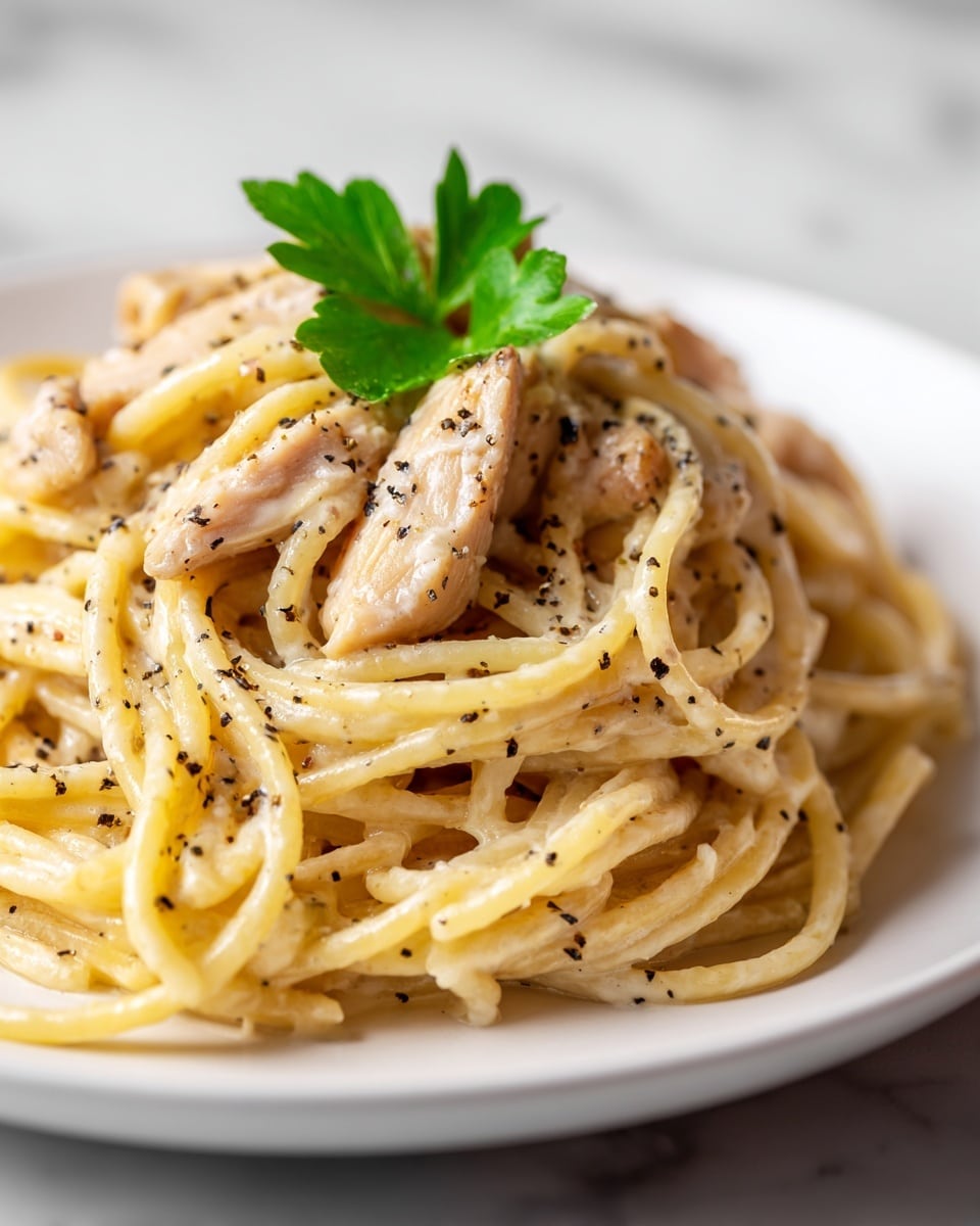 Creamy Crockpot Chicken Spaghetti Recipe - Recipe Image