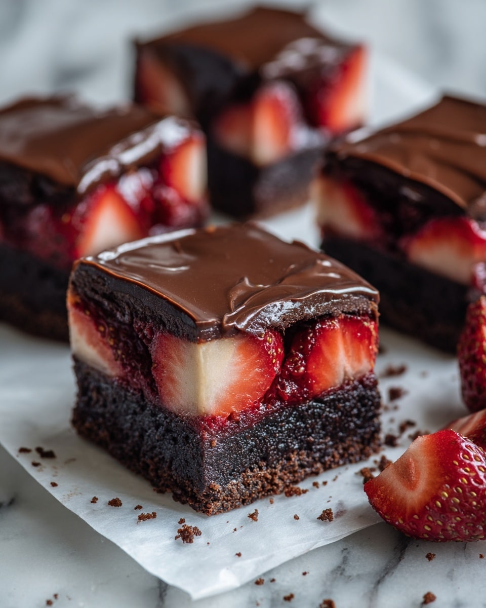 Chocolate-Covered Strawberry Brownies Recipe - Recipe Image
