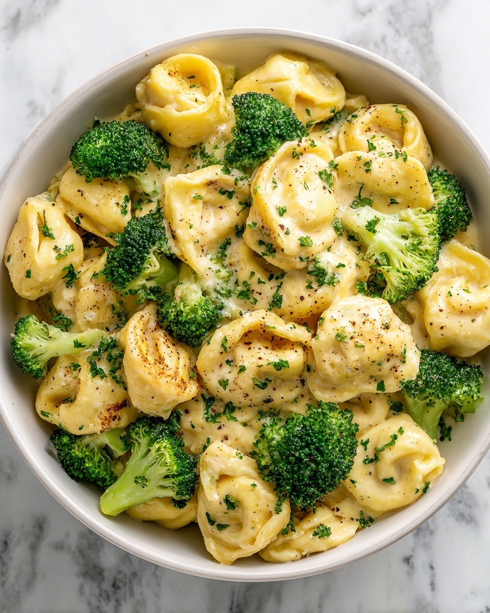 Creamy Garlic Parmesan Tortellini with Chicken & Broccoli Recipe - Recipe Image