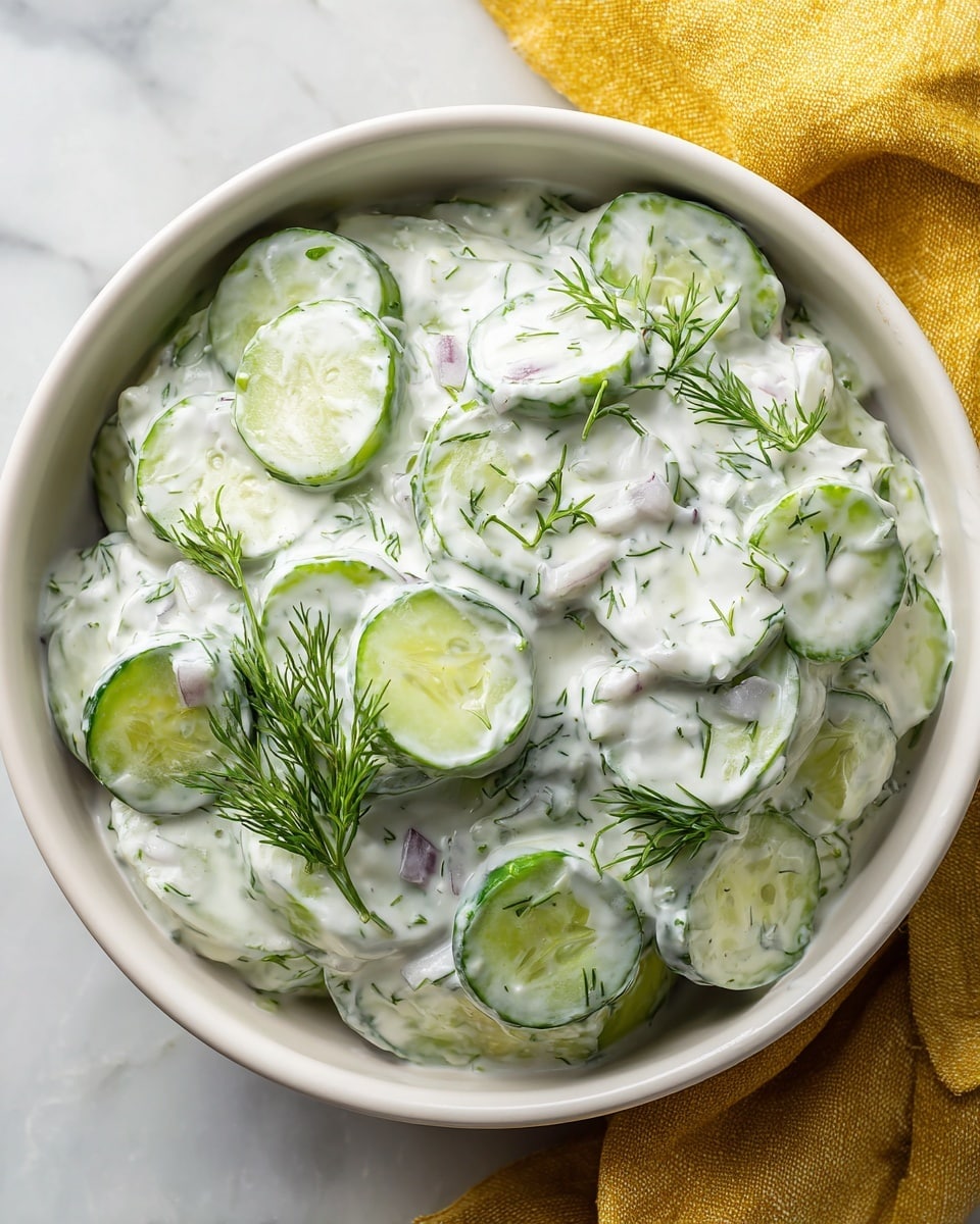 Dad’s Creamy Cucumber Salad Recipe - Recipe Image