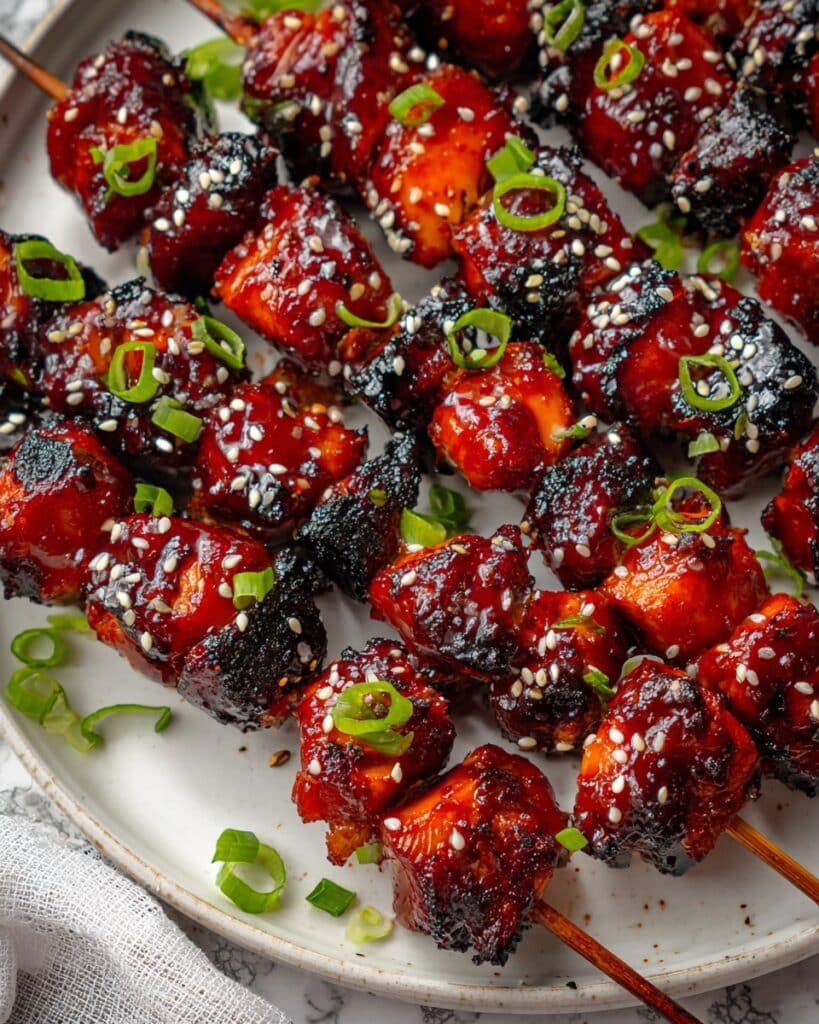 Honey Garlic Asian Chicken Kabobs Recipe