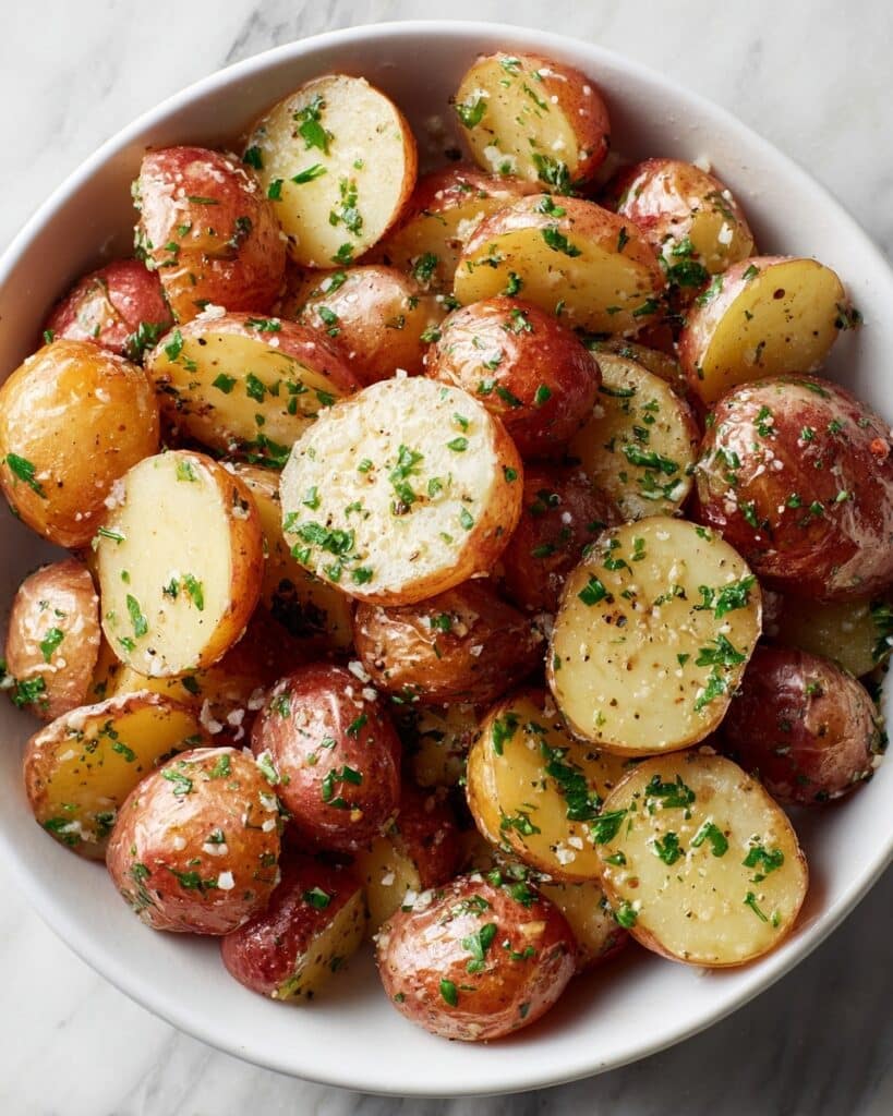 Slow Cooker Baby Potatoes with Garlic, Herbs, and Parmesan Recipe
