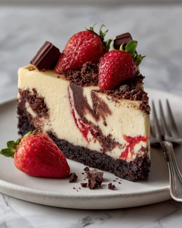 Chocolate Strawberry Swirl Cheesecake Recipe