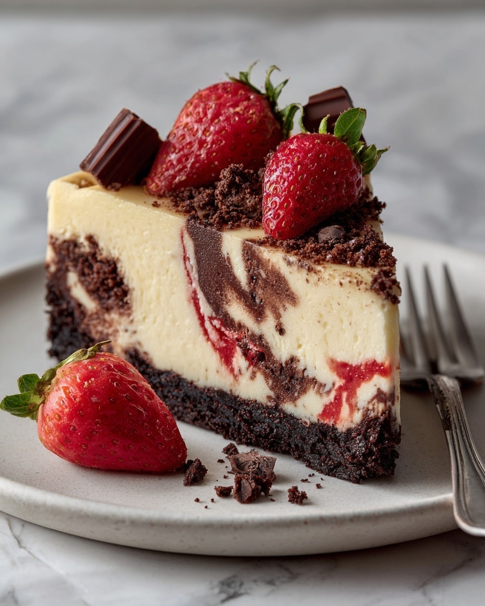Chocolate Strawberry Swirl Cheesecake Recipe