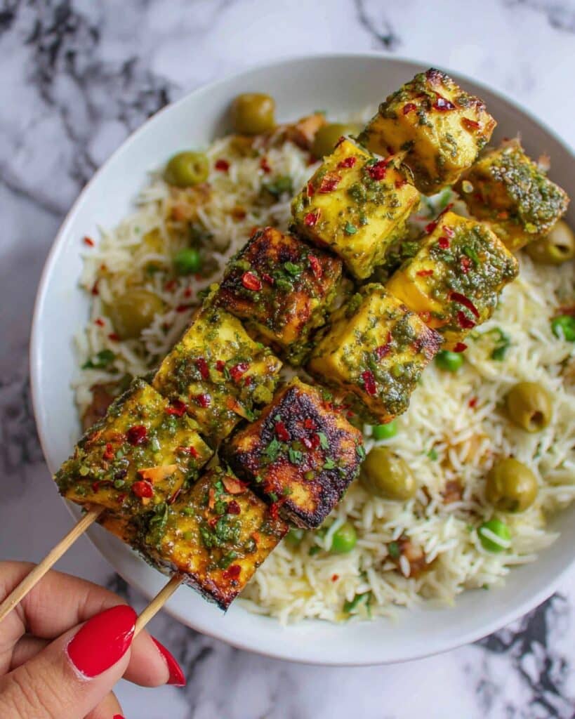 Lemon Coriander Tofu Skewers Recipe