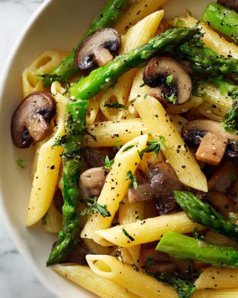 Creamy Mushroom and Asparagus Chicken Penne Recipe
