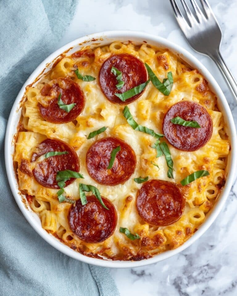Cheesy Pepperoni Pasta Bake Recipe