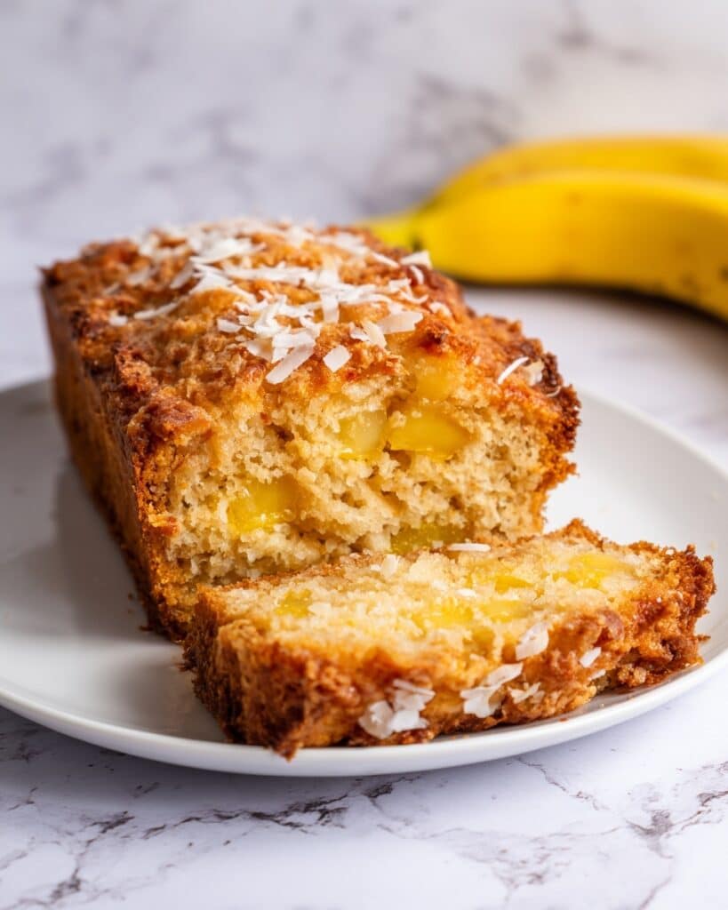Hawaiian Banana Bread with Pineapple & Coconut Recipe
