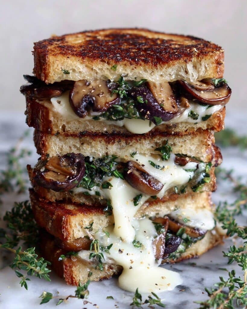Mushroom Onion Gouda Grilled Cheese Recipe