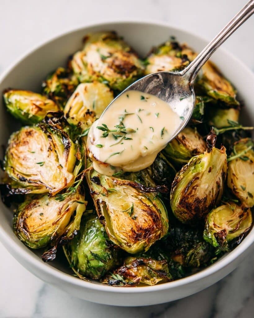 Crispy Fried Brussels Sprouts with Lemon Aioli Recipe