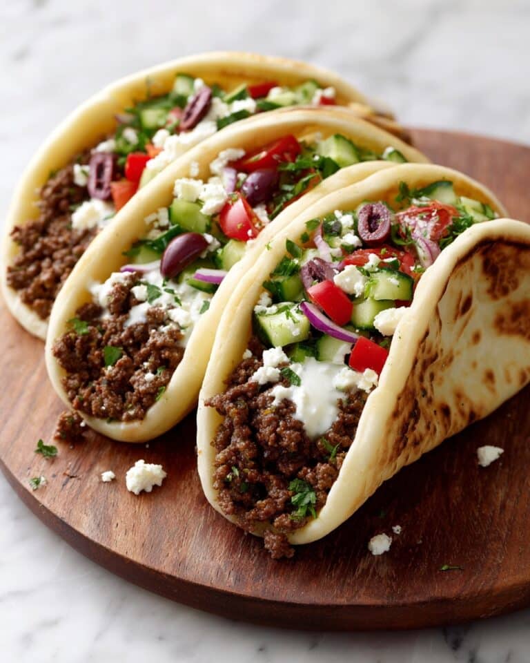 Mediterranean Ground Chicken Pitas Recipe