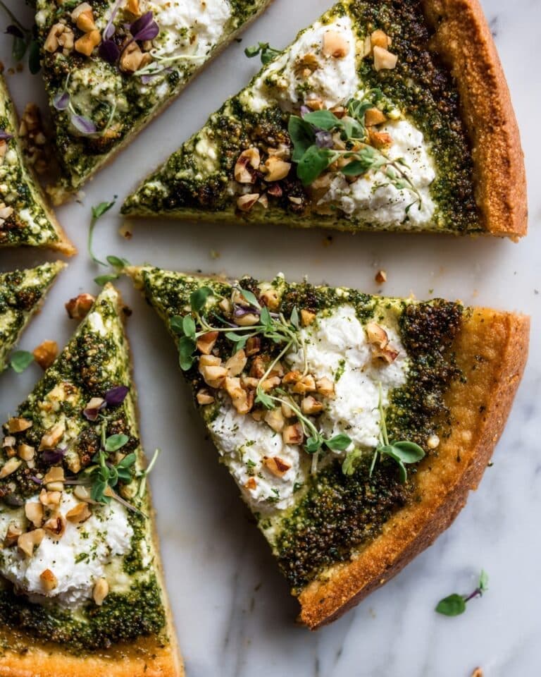 Pistachio Pesto Pizza with Asparagus, Peas, and Microgreens Recipe