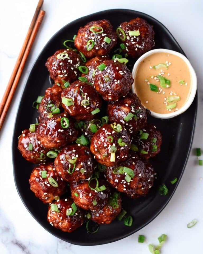 Korean BBQ Meatballs with Spicy Mayo Dip Recipe