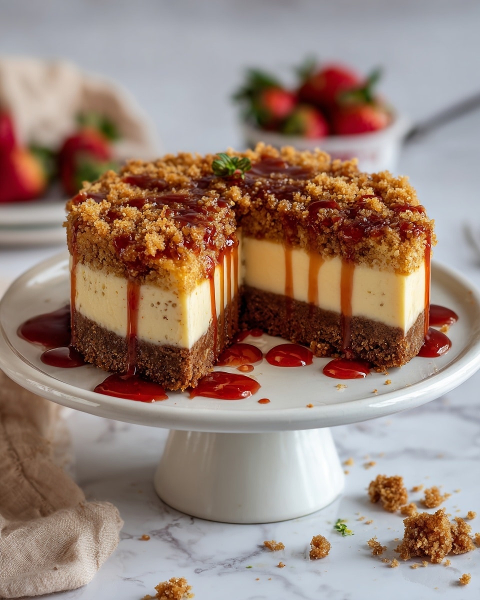 Gluten-Free Vegan Strawberry Cheesecake Recipe - Recipe Image