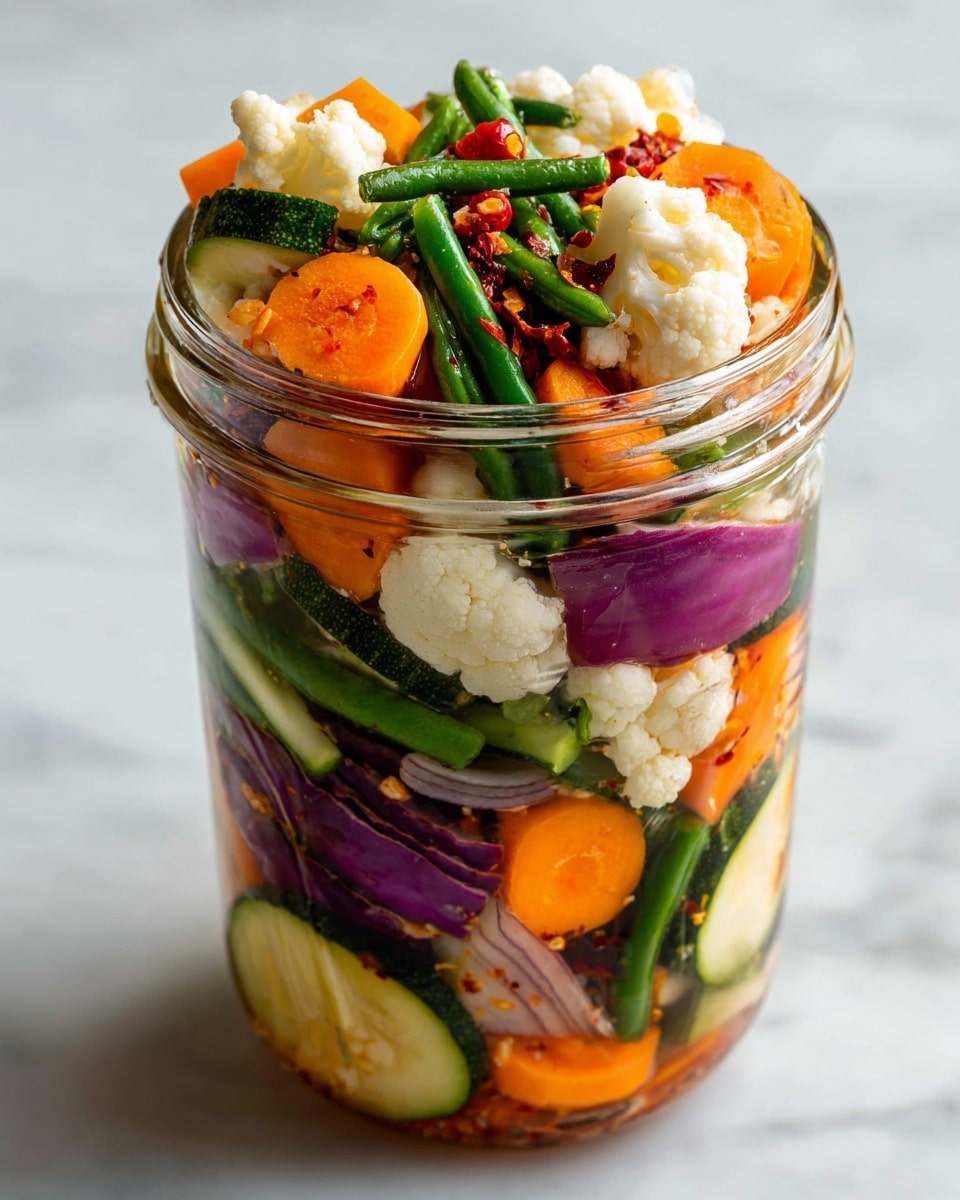 Crunchy Tangy Refrigerator Pickled Vegetables Recipe - Recipe Image
