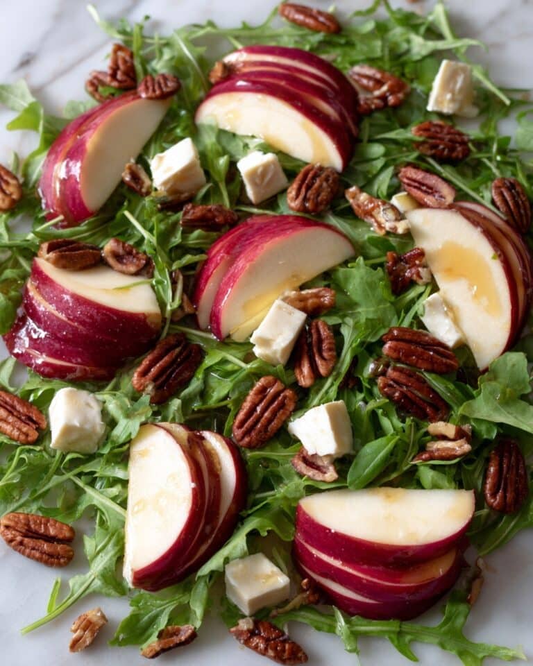 Apple Arugula Salad with Maple Pecans, Dried Figs, and Goat Cheese Recipe