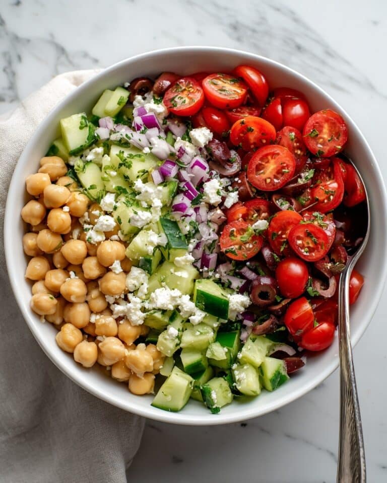 Chickpea Cucumber Salad with Feta and Tomatoes Recipe