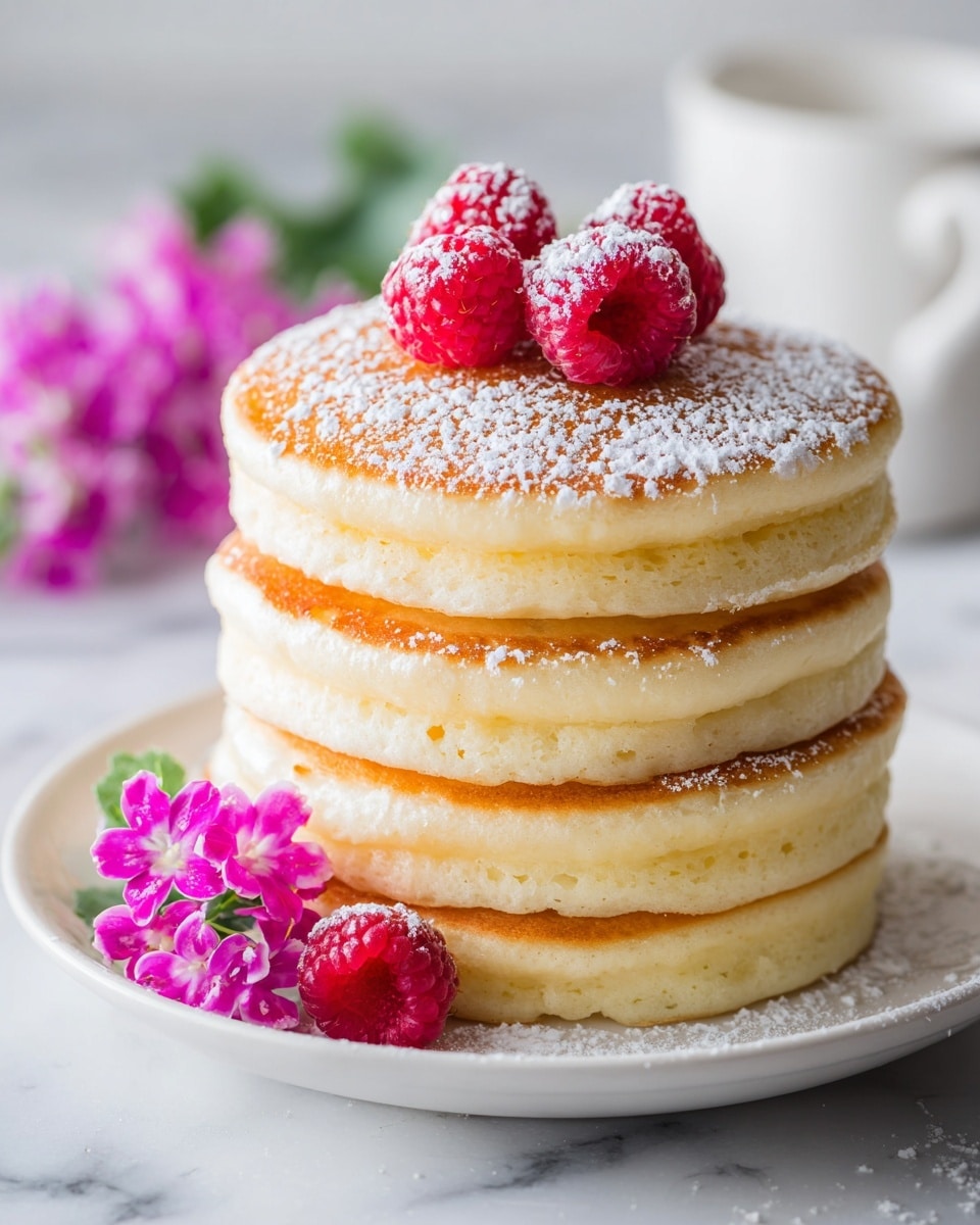 Fluffy Pink Pancakes with White Chocolate Maple Syrup Recipe - Recipe Image