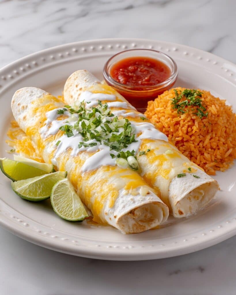 Smothered Green Chile Chicken Burritos Recipe