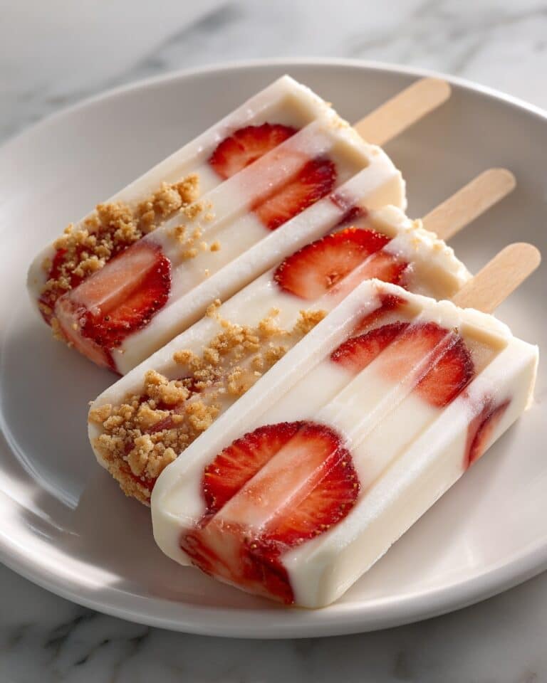 Strawberry Swirl Cheesecake Ice Pops Recipe