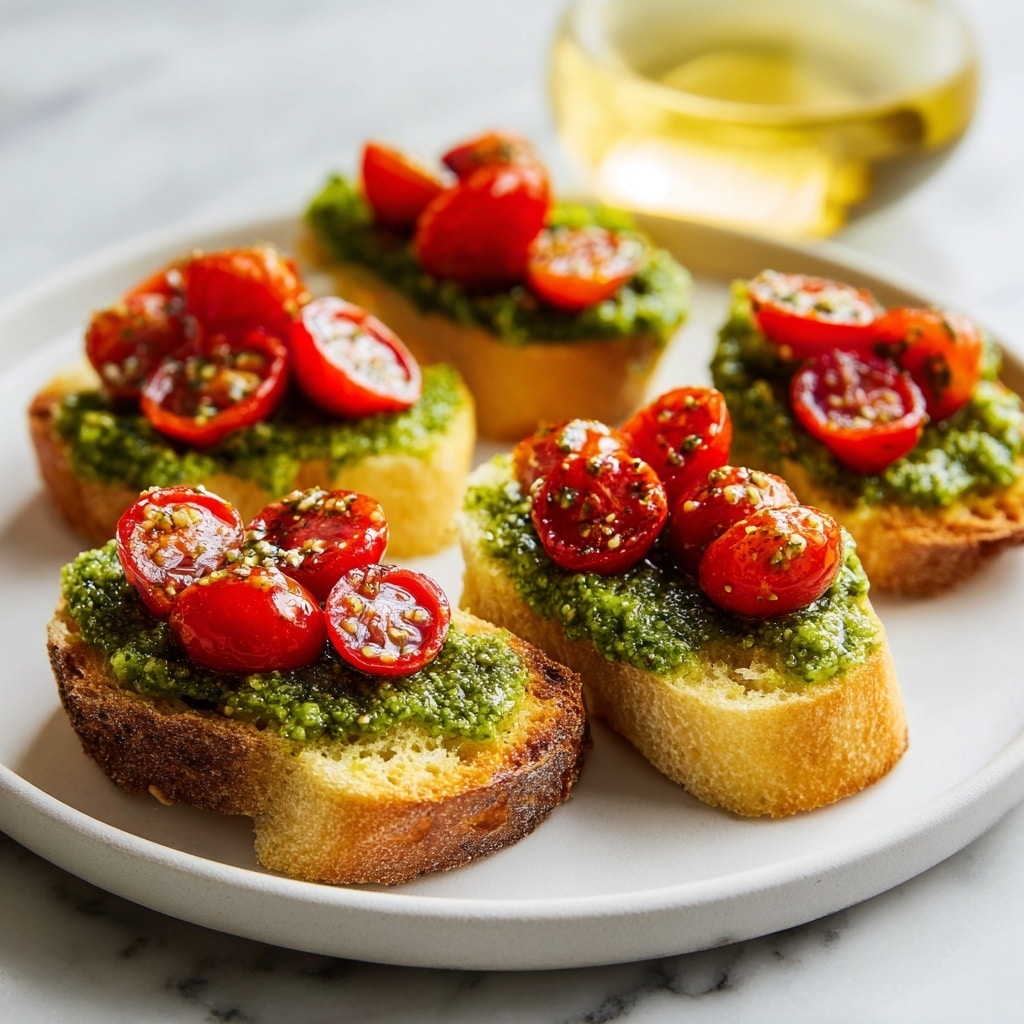 Classic Basil Pesto Crostini Recipe