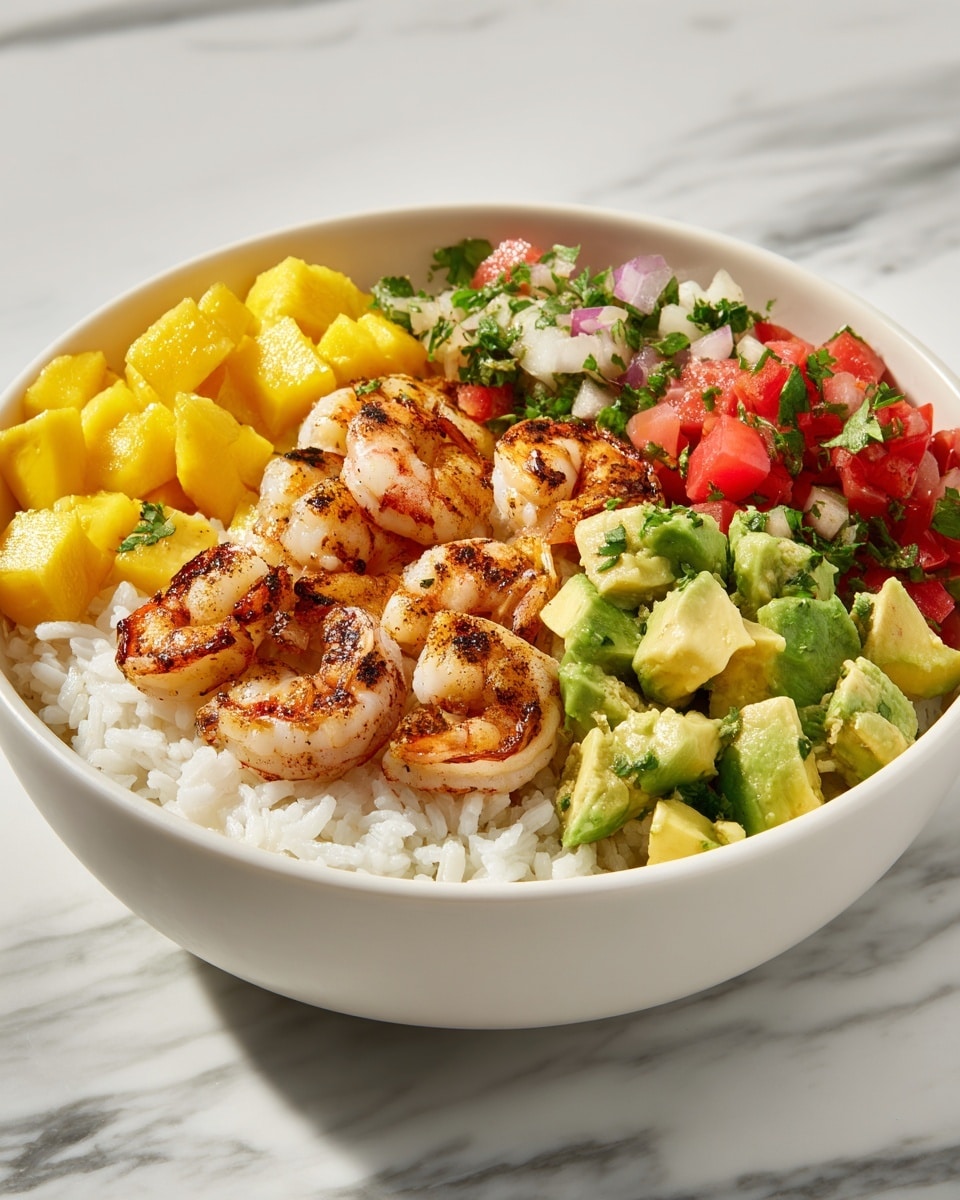 Chipotle Shrimp Avocado and Mango Rice Bowls Recipe - Recipe Image
