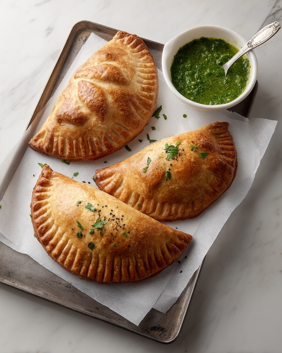 Curried Potato Pasties with Quick Coriander Chutney Recipe - Recipe Image