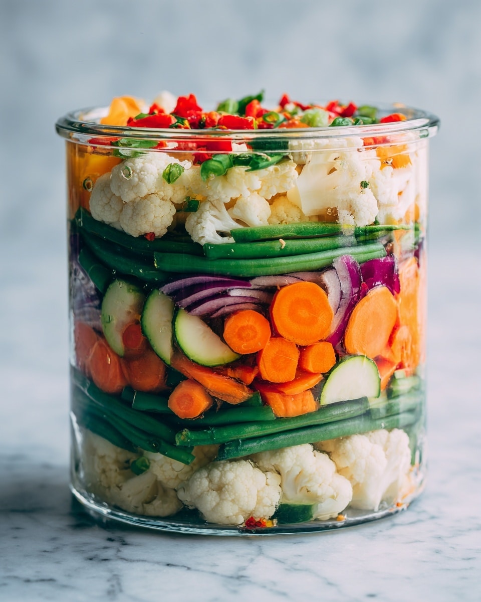 Crunchy Tangy Refrigerator Pickled Vegetables Recipe - Recipe Image