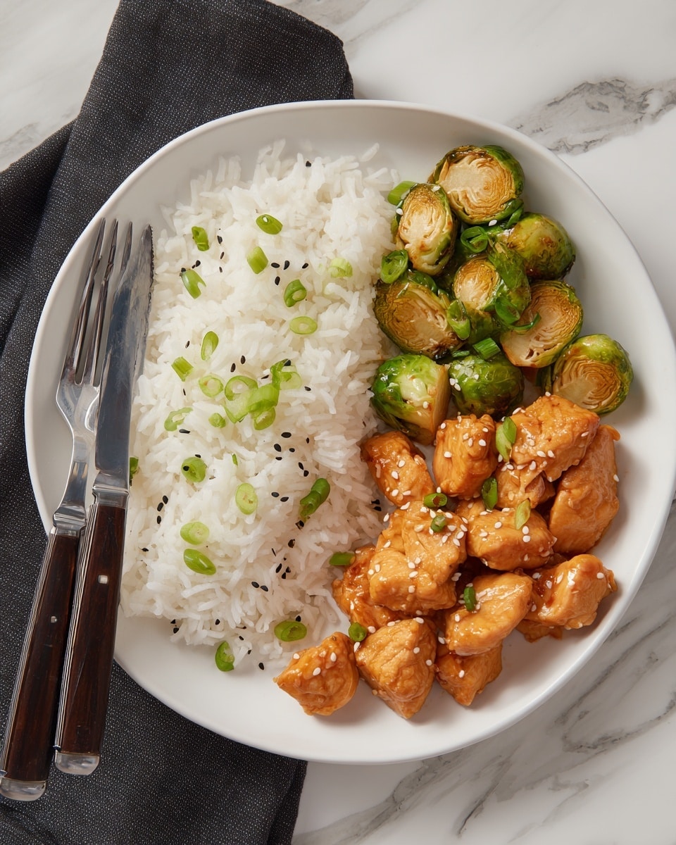 Air Fryer Sweet Chili Chicken and Brussels Sprouts Recipe - Recipe Image