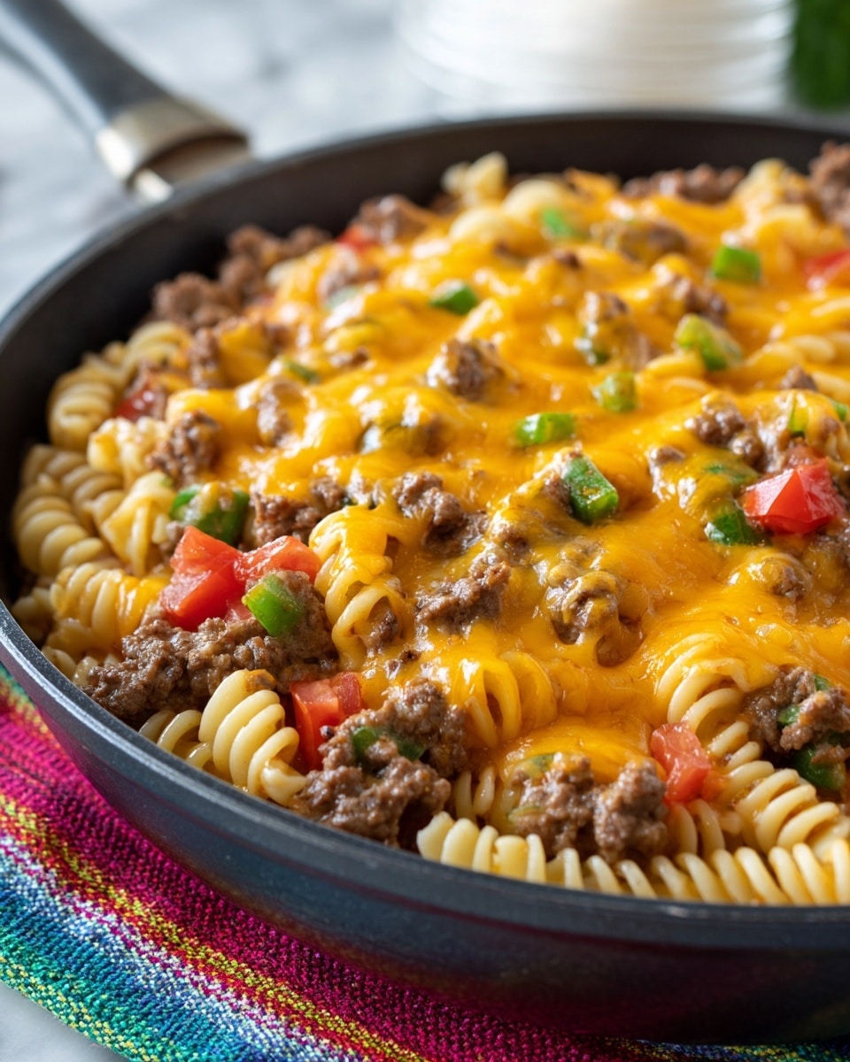 One-Pot Cheesy Taco Pasta Recipe - Recipe Image