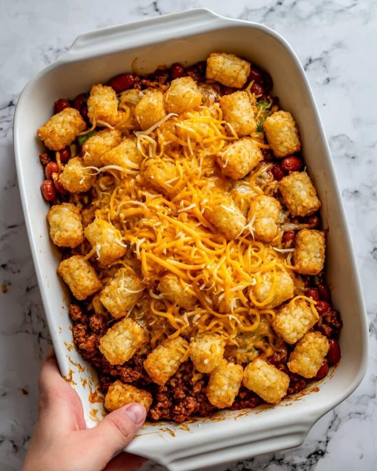Cheesy Hot Dog Tater Tot Casserole Recipe